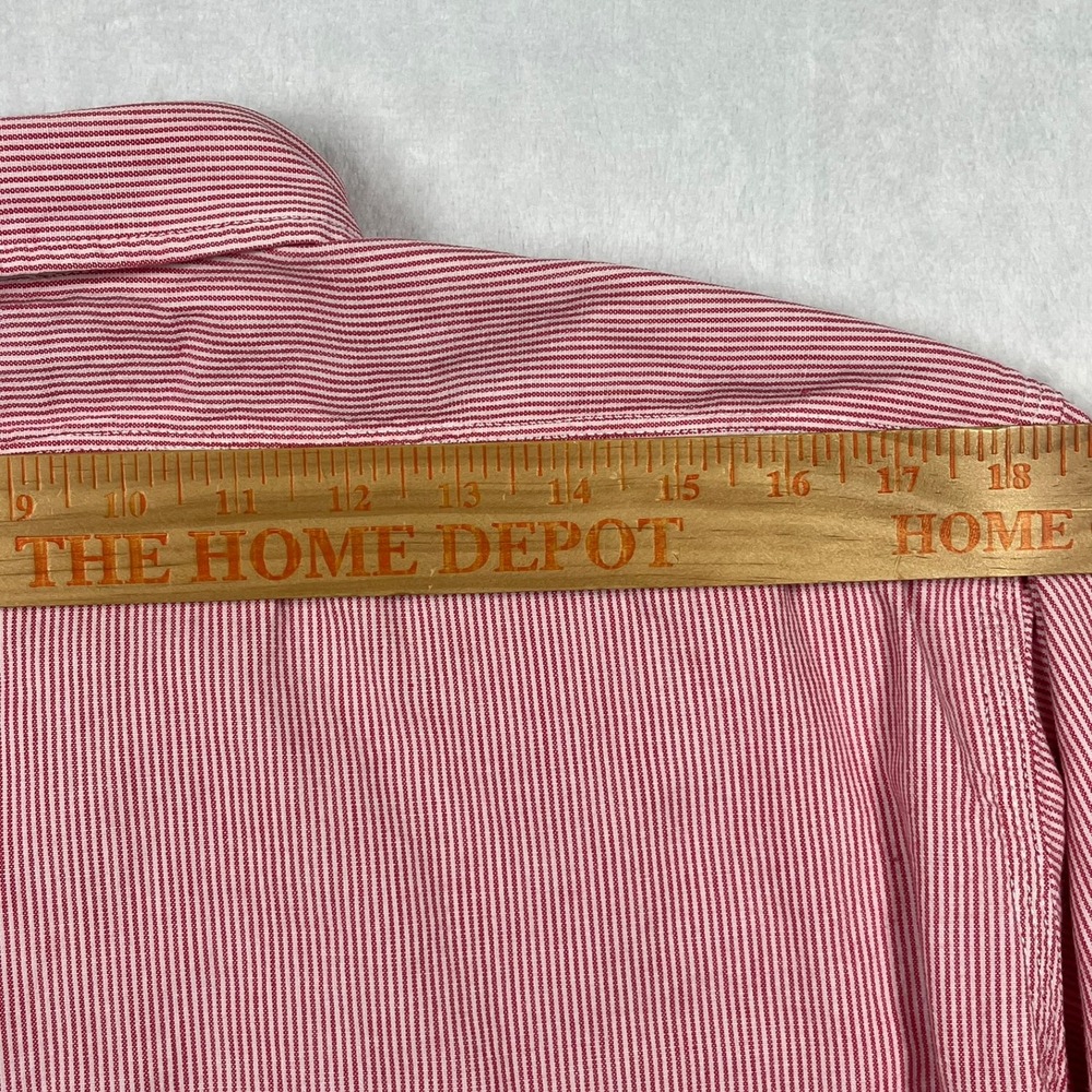 Polo Ralph Lauren Button Down Mens M Red Hickory Stripe Shirt Long Sleeve *Flaw - Picture 10 of 10